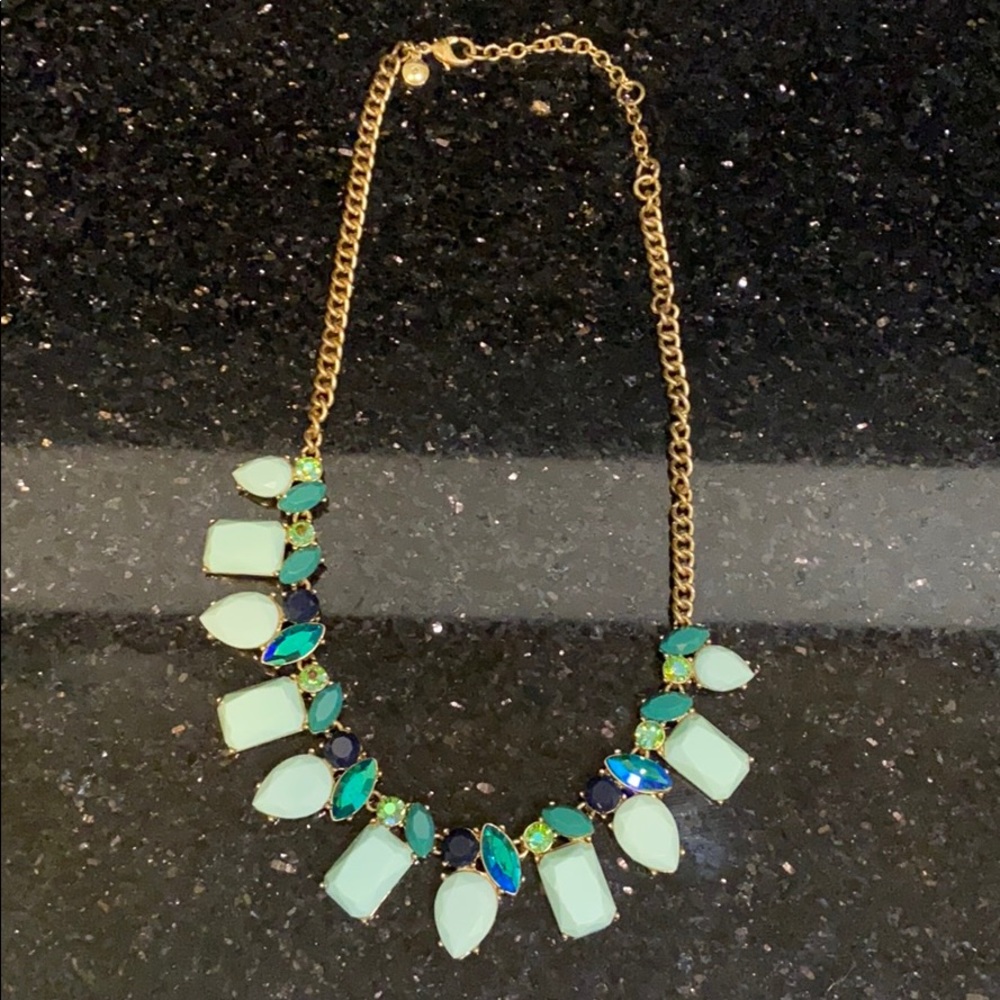 J.Crew Green/Gold Statement Necklace